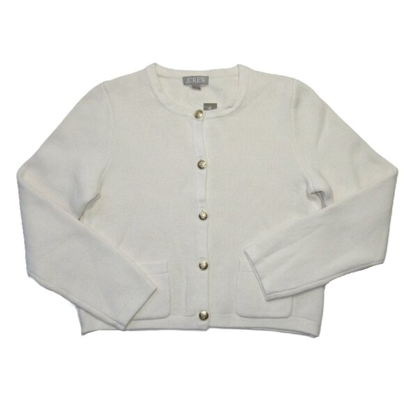 NWT J.Crew Emilie Sweater Lady Jacket in Ivory Knit Cardigan L - Picture 1 of 4
